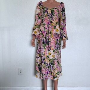 H&M Multicolor Floral Long Sleeve Dress